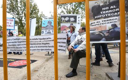 Protestors outside the Supreme Court on Monday.