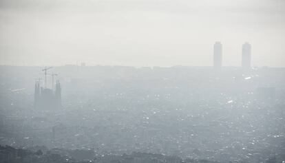 La contaminació a Barcelona, aquest dimarts.