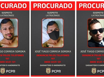 Imagens de José Tiago Correia Soroka usadas pela polícia nas buscas.