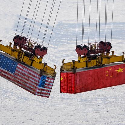 concept photo for China-USA trade war conflict