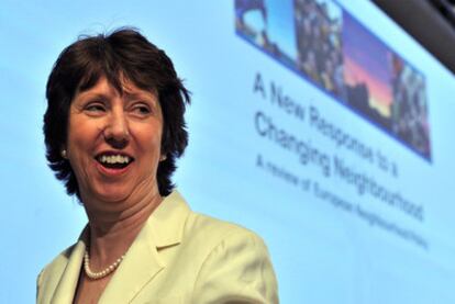 Catherine Ashton, durante la conferencia de prensa en Bruselas.