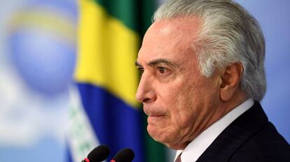 Michel Temer discursa no Palácio do Planalto no dia 11 de julho.