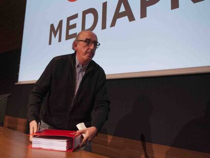 Jaume Roures, en una conferencia de prensa en Barcelona.