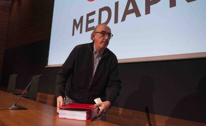 Jaume Roures, en una conferencia de prensa en Barcelona.