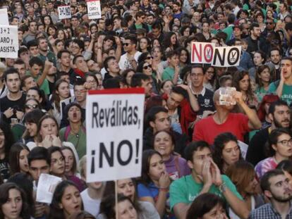 Manifestació a Madrid contra les revàlides de la LOMCE.