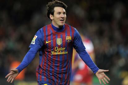 Messi celebra un gol.