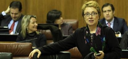 La consejera andaluza de Hacienda, Carmen Martínez Aguayo, en una intervención en el Parlamento andaluz. 