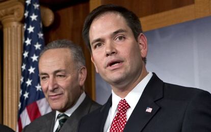 El senador Marco Rubio, durante la presentaci&oacute;n de la propuesta de reforma.