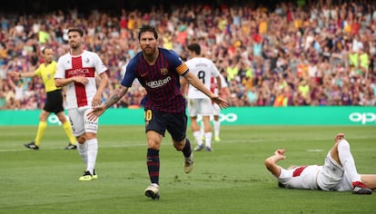 Lionel Messi celebra un gol.