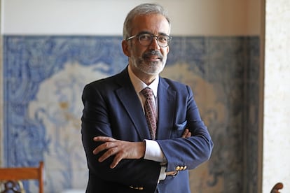 El ministro de Asuntos Exteriores de Portugal, Paulo Rangel, en el Palacio das Necessidades, en Lisboa, el viernes 10 de mayo.