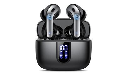 super ofertas en amazon: auriculares baratos e inalámbricos con resistencia al agua.