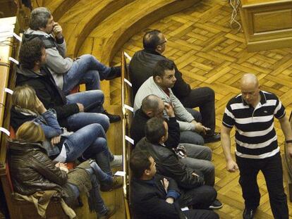 La 'banda del puerto' durante el juicio, en 2012.