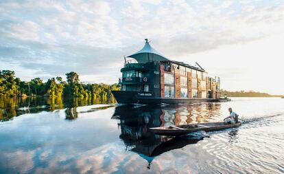El barco Aria Amazon, en el Amazonas de Perú.