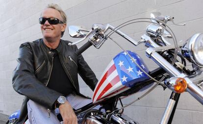 Peter Fonda, con una Harley-Davidson en 2009.