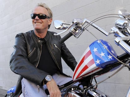 Peter Fonda, con una Harley-Davidson en 2009.