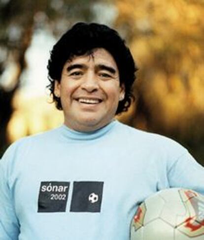 Maradona, con la camiseta de Sónar, en una de las imágenes promocionales del festival.