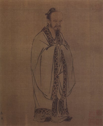 Confucio, por el artista Ma Yuan (1160-1225).