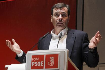 Tomás Gómez, en un acto ante delegados del PSM.