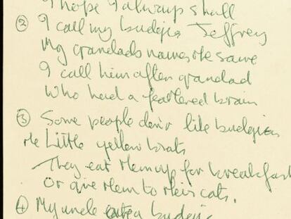 Uno de los manuscritos del l&iacute;der de The Beatles, John Lennon, que se subastaron en Nueva York.