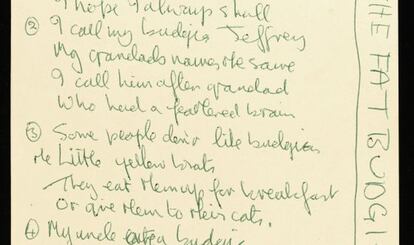 Uno de los manuscritos del l&iacute;der de The Beatles, John Lennon, que se subastaron en Nueva York.