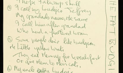 Uno de los manuscritos del líder de The Beatles, John Lennon, que se subastaron en Nueva York.