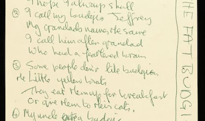 Uno de los manuscritos del l&iacute;der de The Beatles, John Lennon, que se subastaron en Nueva York.