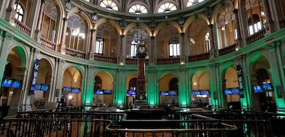 Patio de operaciones de la Bolsa de Madrid.
