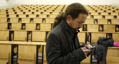 El líder de Podemos, Pablo Iglesias, este viernes en Madrid.