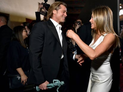 Brad Pitt e Jennifer Aniston, nos prêmios SAG.