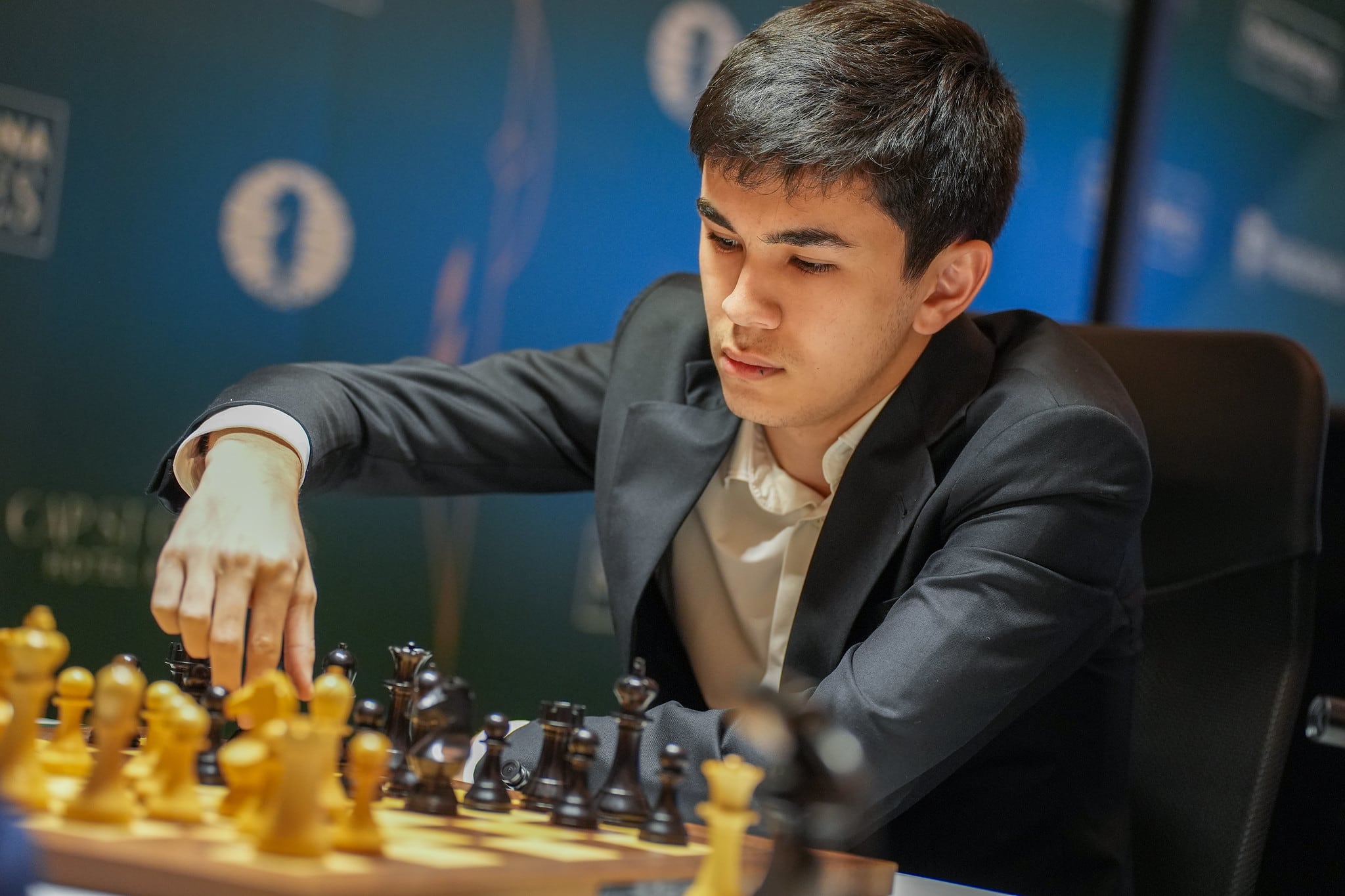 Sindárov, este martes durante la partida que ganó a Praggnanandhaa