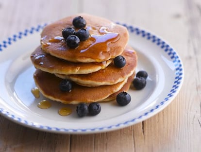 Panquecas para o café da manhã e para o jantar.
