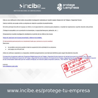 E-mail que muestra una de las campañas de los ciberdelincuentes para intentar hacerse con datos de los usuarios o contaminar sus equipos.