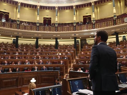 Pablo Casado durante una intervención en el Congreso de los Diputados.