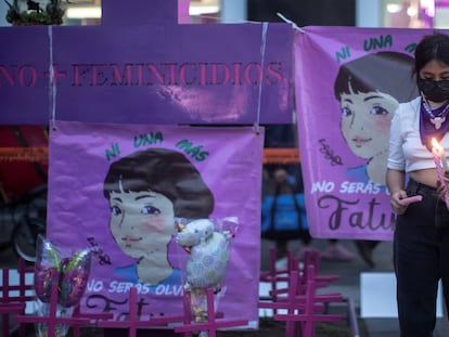 Activistas y familiares de la niña Fátima realizan una ceremonia tras dos años de su secuestro y posterior feminicidio, en Ciudad de México (México).