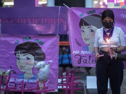 Activistas y familiares de la niña Fátima realizan una ceremonia tras dos años de su secuestro y posterior feminicidio, en Ciudad de México (México).