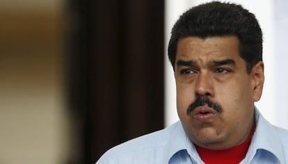 Venezuela's President Maduro at a rally against the opposition's amnesty law in Caracas.