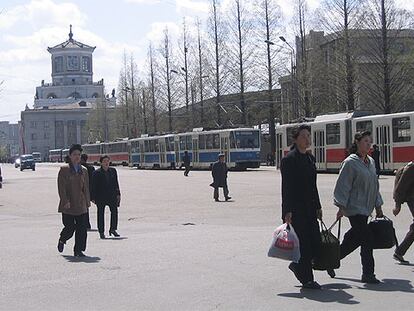 Una calle de Pyongyang
