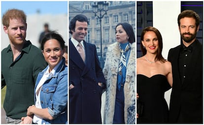 Los duques de Sussex, Julio Iglesias e Isabel Preylser y Natalie Portman y Benjamin Millepied.