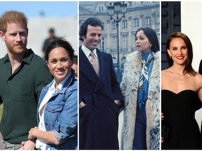 Los duques de Sussex, Julio Iglesias e Isabel Preylser y Natalie Portman y Benjamin Millepied.