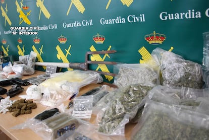 Parte de la droga incautada en la operacin 'Gadus', en Cantabria. 