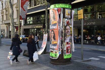 Carteles de las elecciones catalanas del 21 de diciembre.