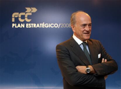 El presidente y consejero delegado, Baldomero Falcones, en un acto de presentación del Plan Estratégico 2008-2010 de FCC.