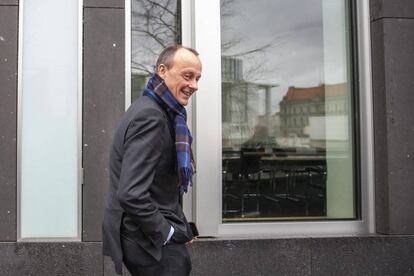 Friedrich Merz, el 25 de febrero en Berlín tras anunciar su candidatura.