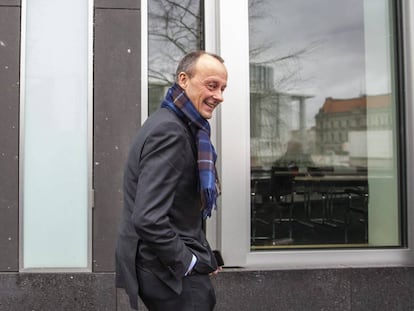 Friedrich Merz, el 25 de febrero en Berlín tras anunciar su candidatura.