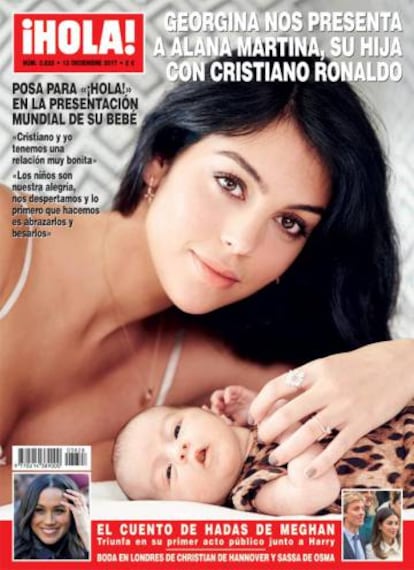 Georgina Rodríguez y su hija Alana Martina, en la portada del último número de la revista '¡Hola!'.