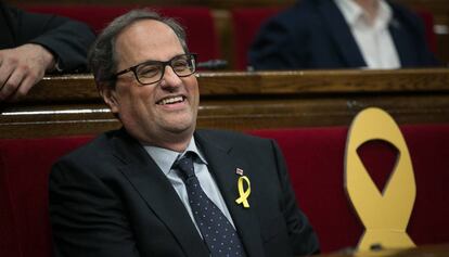 El diputat Quim Torra, durant la sessió d'investidura.