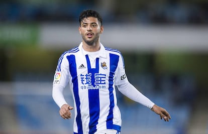 Carlos Vela en un partido con la Real Sociedad.