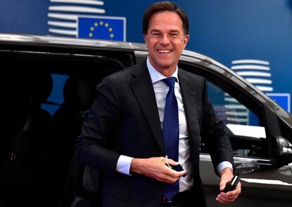 Mark Rutte ayer a su llegada a la cumbre que se celebra en Bruselas.