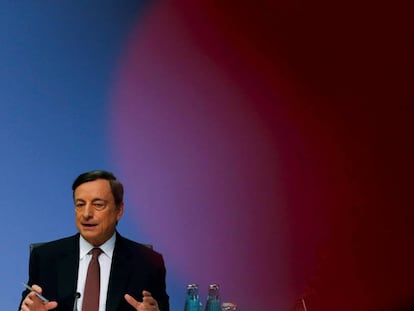 Mario Draghi durante una rueda de prensa en la sede del BCE el pasado abril.