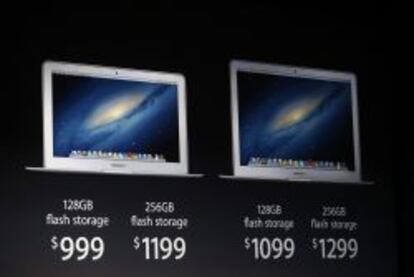 Nuevos Macbook Air mostrados durante la Conferencia de Desarrolladores en San Francisco.